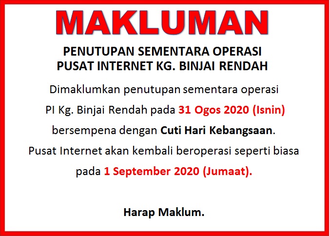 NOTIS hari kebangsaan
