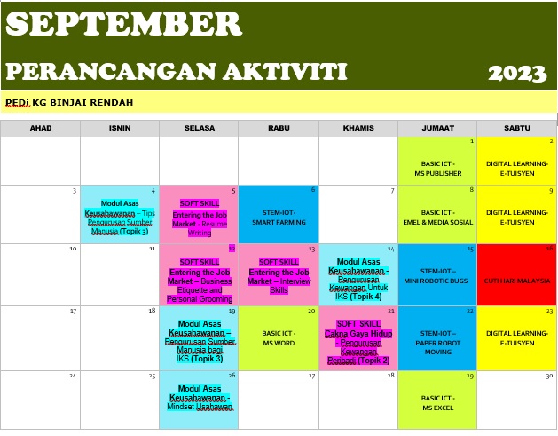 JADUAL PERANCANGAN SEP 2023